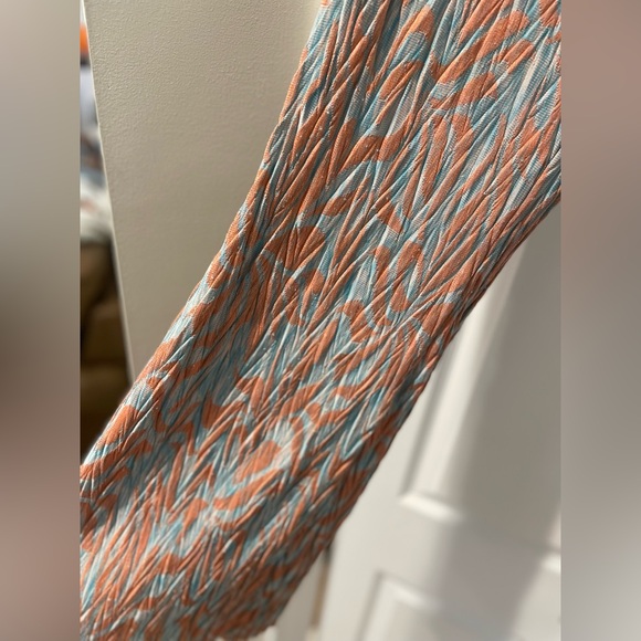 Zara pull on orange and teal pants - Picture 3 of 6